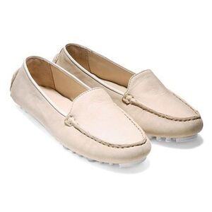 Cole Haan Womens 10 Wide Beige Nubuck Driving Moccasins